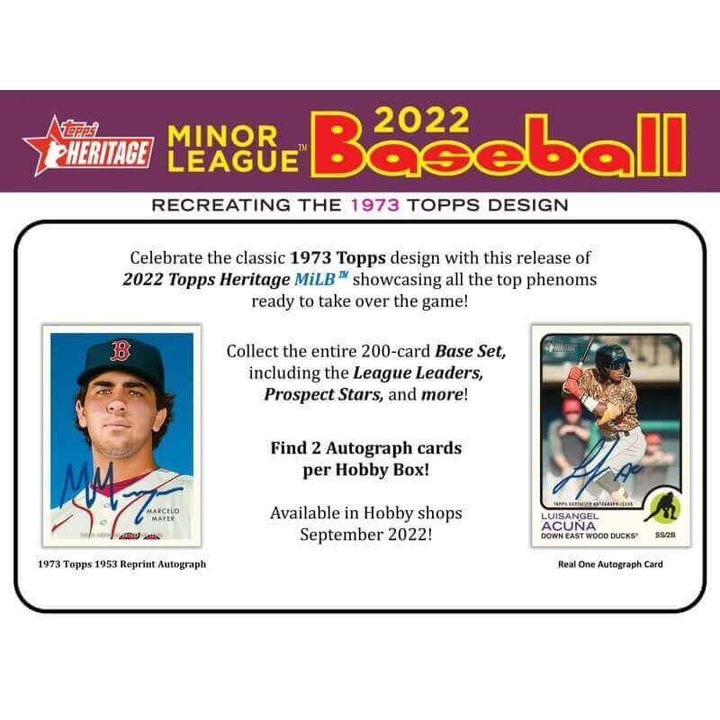2022 Topps Heritage Minor League Baseball Hobby Box