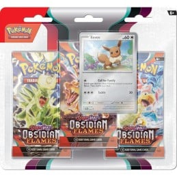 Pokemon Scarlet and Violet Obsidian Flames 3 Pack Blister - Eevee - Canada Card World