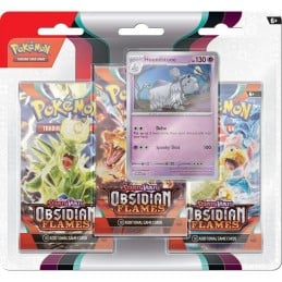 Pokemon Scarlet and Violet Obsidian Flames 3 Pack Blister - Houndstone - Canada Card World