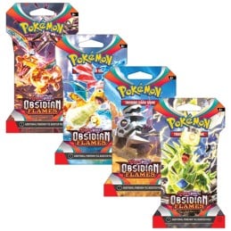 Pokemon Scarlet and Violet Obsidian Flames Sleeved Booster Pack - Lot of 24