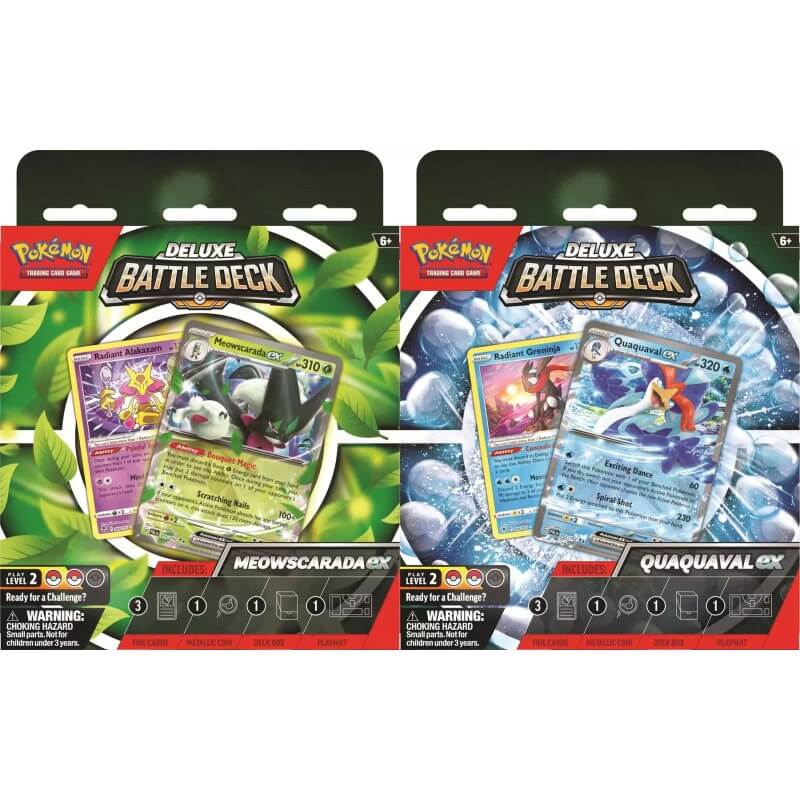 Pokemon Meowscarada ex Quaquaval ex Deluxe Battle Deck - Set of 2