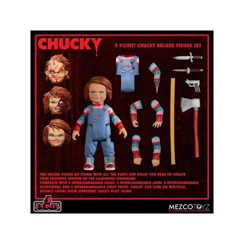 Mezco Child's Play Chucky 5 Points Deluxe Figure Set