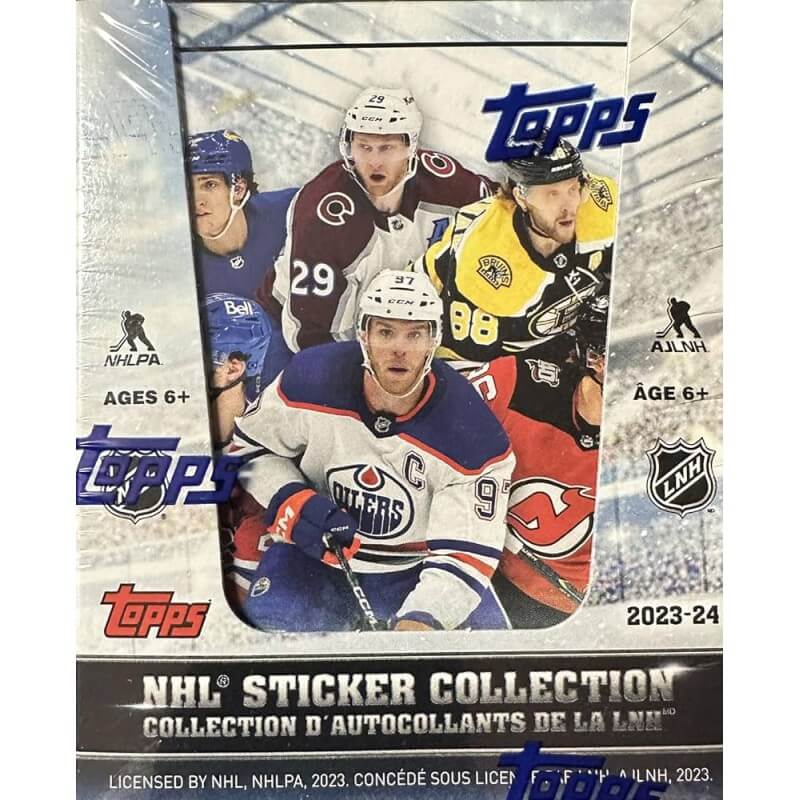 2023-24 Topps NHL Hockey Sticker Collection Box and Album