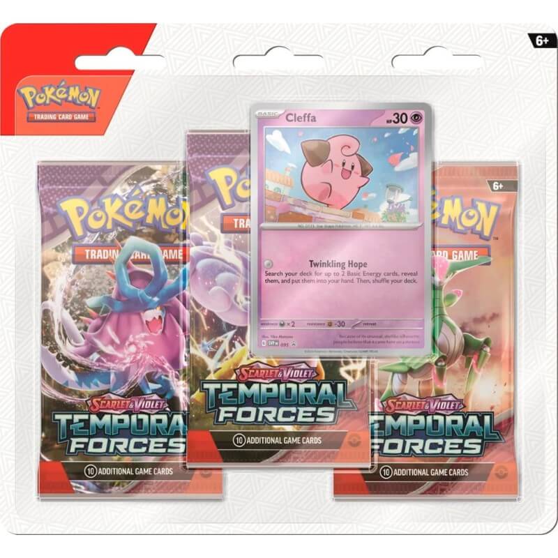 Pokemon Scarlet and Violet Temporal Forces 3 Pack Blister - Cleffa