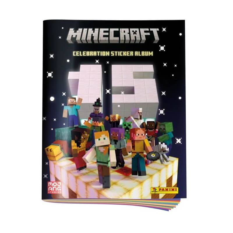 Minecraft 15th Anniversary Celebration Sticker Box and Album