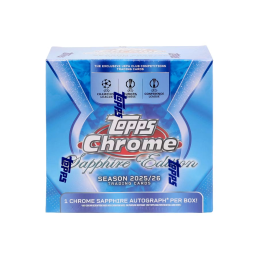 2025-26 Topps Chrome UEFA Club Competitions Soccer Sapphire Edition Box