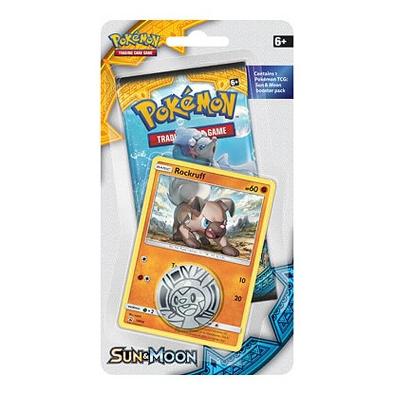 Pokemon Sun and Moon Rockruff Blister Pack with Coin and Promo