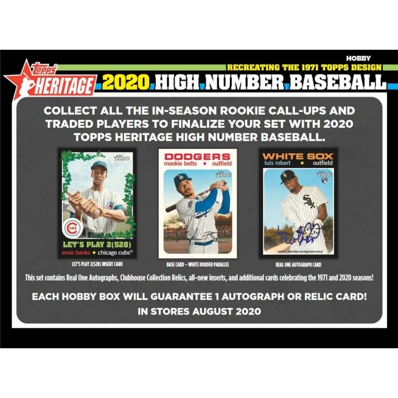 2020 TOPPS HERITAGE HIGH NUMBER BASEBALL HOBBY BOX  - 1