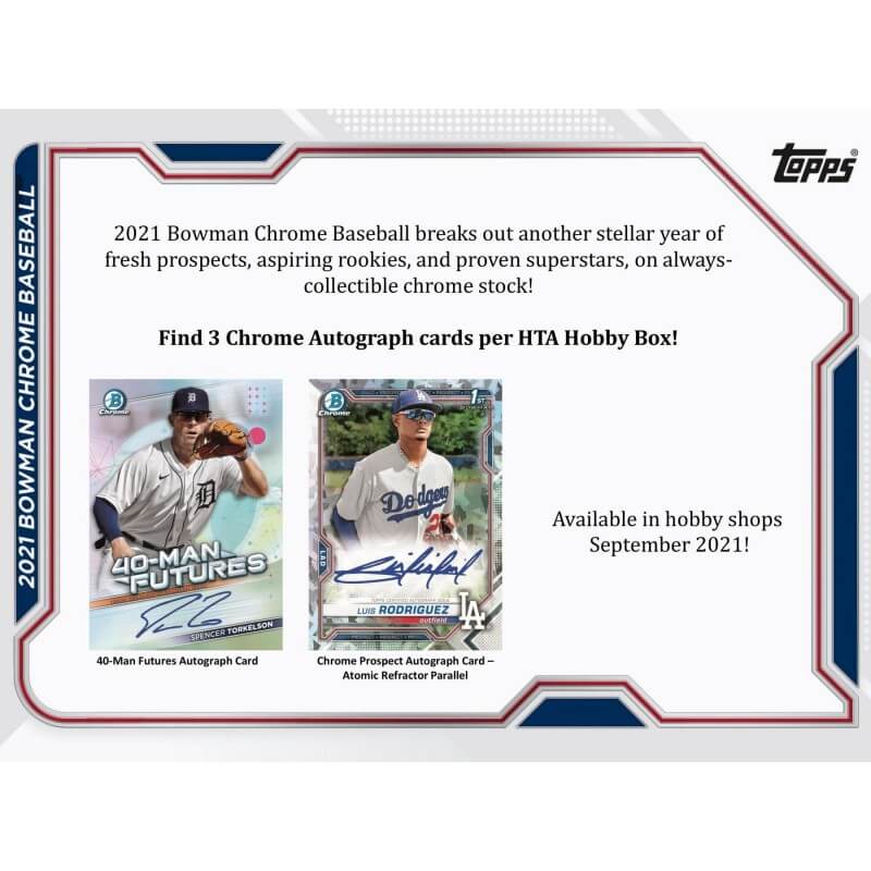 2021 Bowman Chrome Baseball HTA Hobby Choice Box