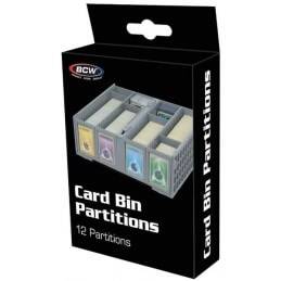 BCW 3200ct Collectible Card Bin Partitions - 12 Pack Gray