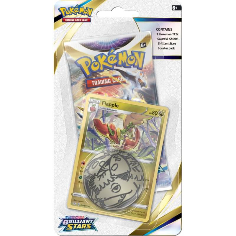 Pokemon Sword and Shield Brilliant Stars Flapple Blister Pack with Coin and Promo