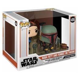 POP! Star Wars Moments The Mandalorian Boba Fett and Fennec Shand on Throne Vinyl Figure