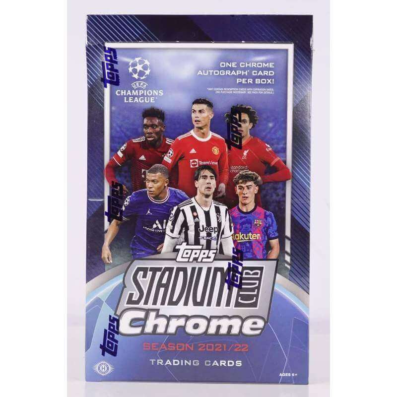 2021-22 Topps Stadium Club Chrome UEFA Champions League Soccer Hobby Box